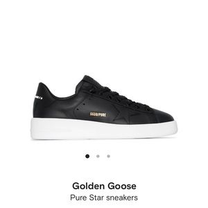Golden Goose Black Leather Pure Star Sneakers
